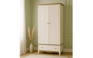 Фото Шкаф 21 Пенни комбинированный белый воск/антик 24