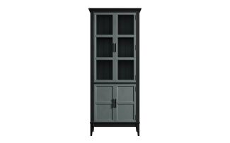 Фото Шкаф для посуды Квадро-С 22GT-185 (Блэк 9 / Серый 7042)