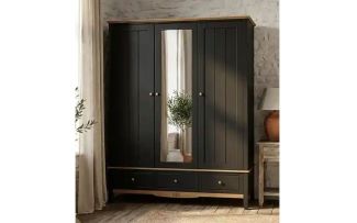 Фото Шкаф NN 33 Пенни комбинированный с 1-м зеркалом блэк/антик 24