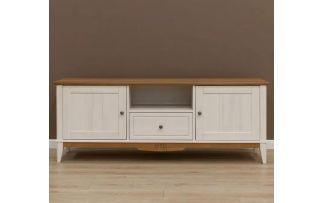 Фото Тумба NN ТВ 1600 Пенни (Белый воск / Антик 24)