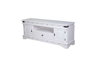 Фото Тумба ТВ Викинг (180) из массива сосны (белый воск)