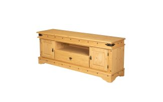 Фото Тумба ТВ Викинг (180) из массива сосны (мед)