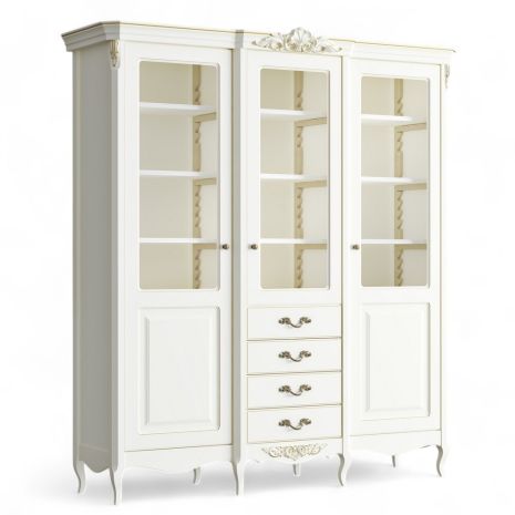 Библиотека 3 двери с ящиками APg183E-K02-G Ательер Голд