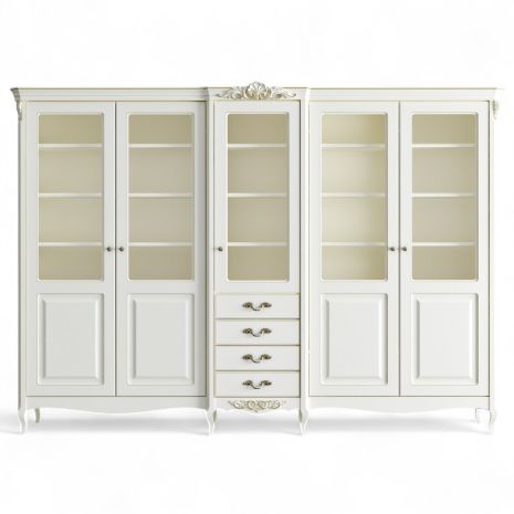 Библиотека 5 дверей с ящиками APg185E-K02-G Ательер Голд