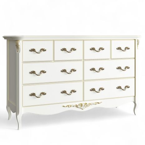 Комод широкий 8 ящиков APg134-K02-G Ательер Голд