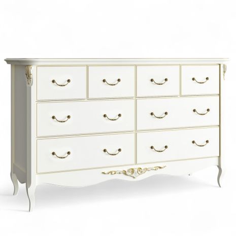 Комод широкий 8 ящиков R134g Романтик Голд