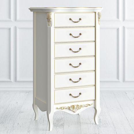 Комод высокий 6 ящиков R108g Romantic Gold