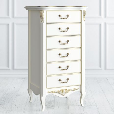 Комод высокий 6 ящиков Romantic Gold