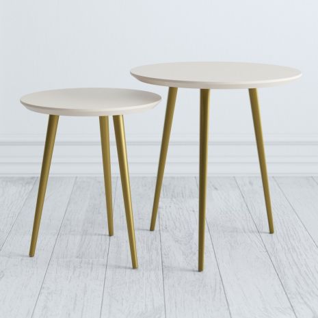 Комплект круглых журнальных столиков (2 шт) Pr073-gold_set Primo