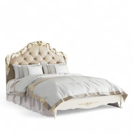 Кровать с мягким изголовьем 140*200 R414-K02-G-B01 Романтик Голд