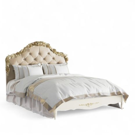 Кровать с мягким изголовьем 140*200 R414-K02-GG-B01 Романтик Голд