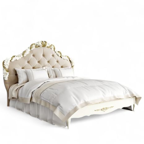 Кровать с мягким изголовьем 160*200 R416-K02-G-B01 Романтик Голд