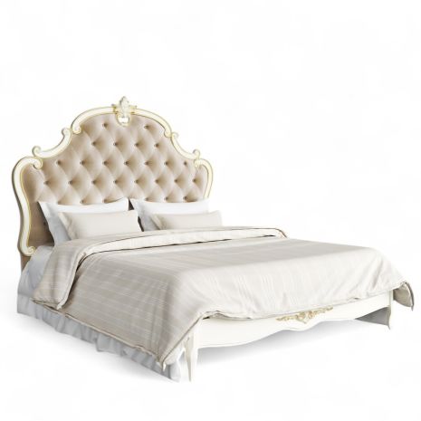 Кровать с мягким изголовьем 160*200 R536-K02-G-B01 Романтик Голд