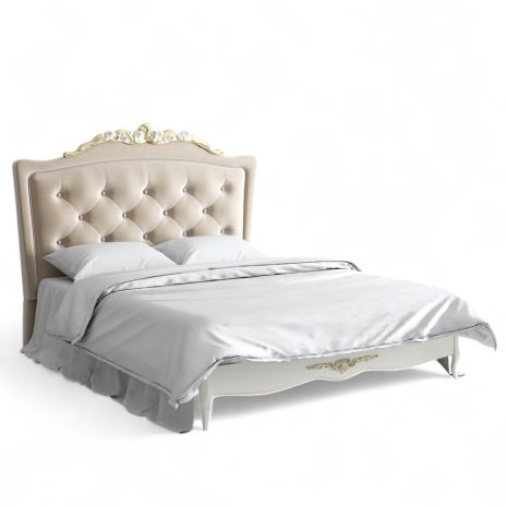 Кровать с мягким изголовьем 160*200 R556DY-K02-G-B01 Романтик Голд