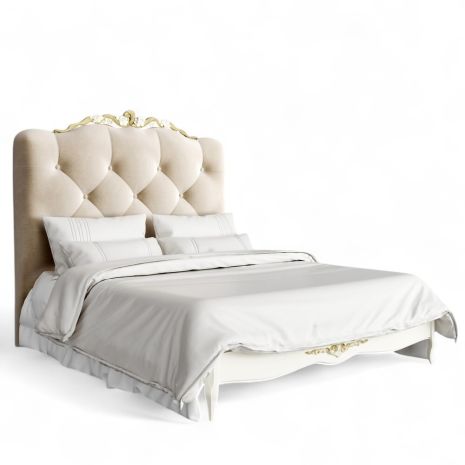 Кровать с мягким изголовьем 160*200 R716D-K02-G-B01 Романтик Голд