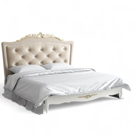 Кровать с мягким изголовьем 180*200 R558DY-K02-G-B01 Романтик Голд