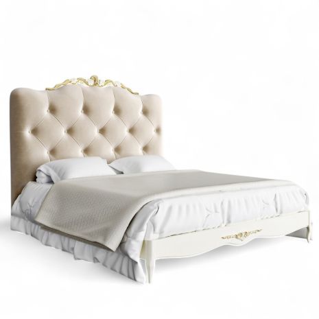 Кровать с мягким изголовьем 180*200 R718D-K02-G-B01 Романтик Голд