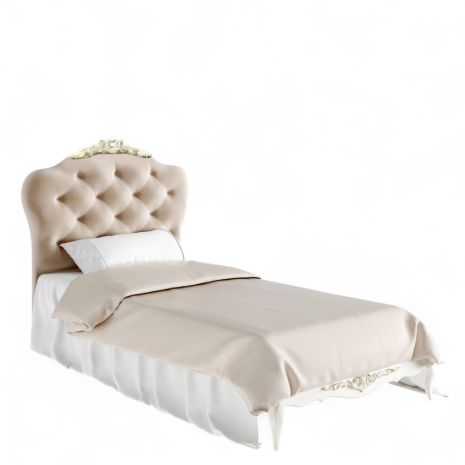 Кровать с мягким изголовьем 90*190 A509D-K02-G-B01 Ательер Голд