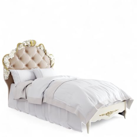 Кровать с мягким изголовьем 90*190 R409-K02-G-B01 Романтик Голд