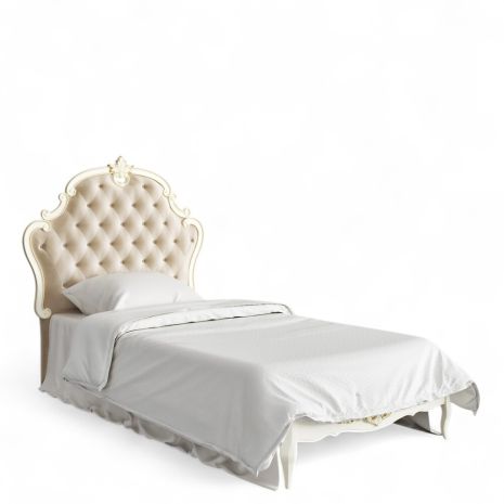 Кровать с мягким изголовьем 90*190 R539-K02-G-B01 Романтик Голд