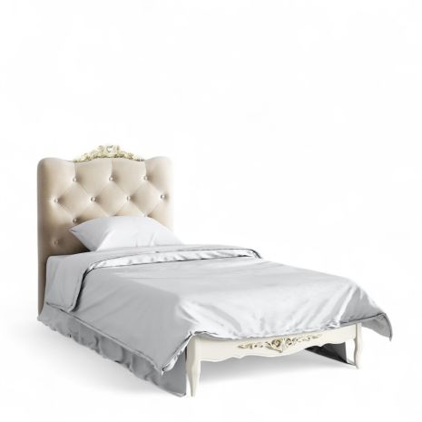 Кровать с мягким изголовьем 90*190 R709D-K02-G-B01 Романтик Голд