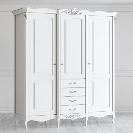 Шкаф 3 двери S623E-K00-S Silvery Rome