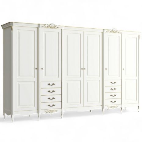 Шкаф 6 дверей APg626E-K02-G Ательер Голд