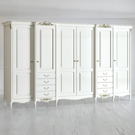 Шкаф 6 дверей R626E-K02-G Romantic Gold