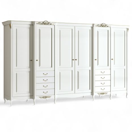 Шкаф 6 дверей R626E-K02-G Романтик Голд