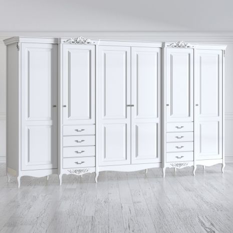 Шкаф 6 дверей S626E-K00-S Silvery Rome