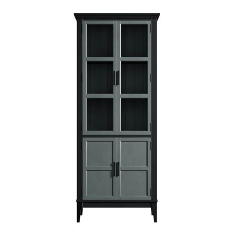 Шкаф для посуды Квадро-С 22GT-185 (Блэк 9 / Серый 7042)