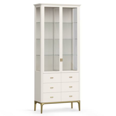 Витрина стеклянная большая Альтэ Pr100DP-gold ПРИМО Голд