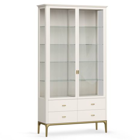 Витрина стеклянная большая Альтэ Pr114CP-gold ПРИМО Голд