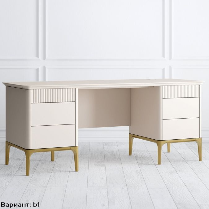 Фото Стол письменный с тумбами Pr083AT-gold Primo gold