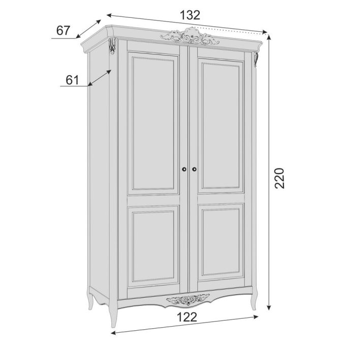 Фото Шкаф 2 двери APg622-K02-G Atelier Gold