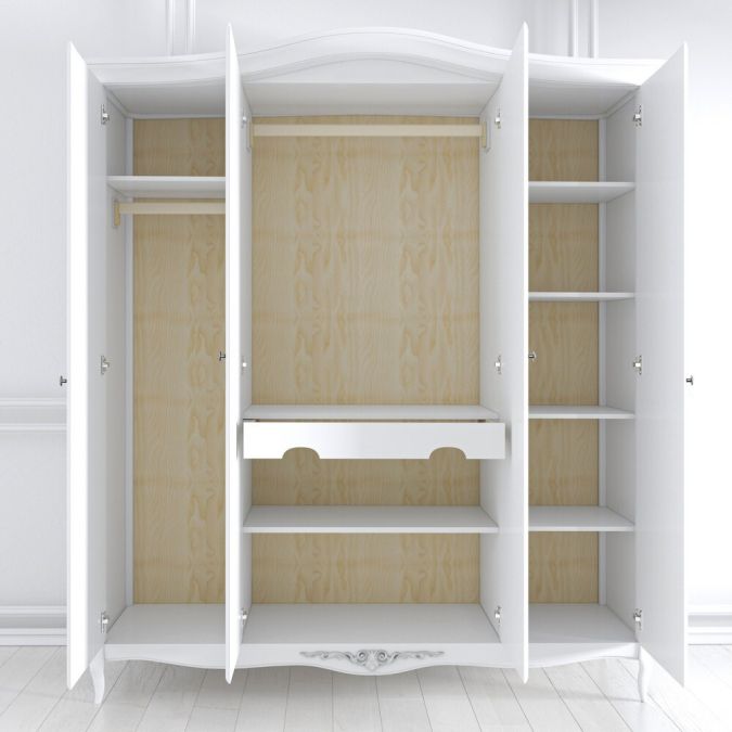 Фото Шкаф 4 двери S124-K00-S Silvery Rome