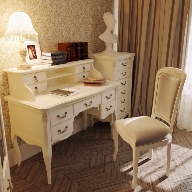 Фото Комод высокий 6 ящиков R108g Romantic Gold