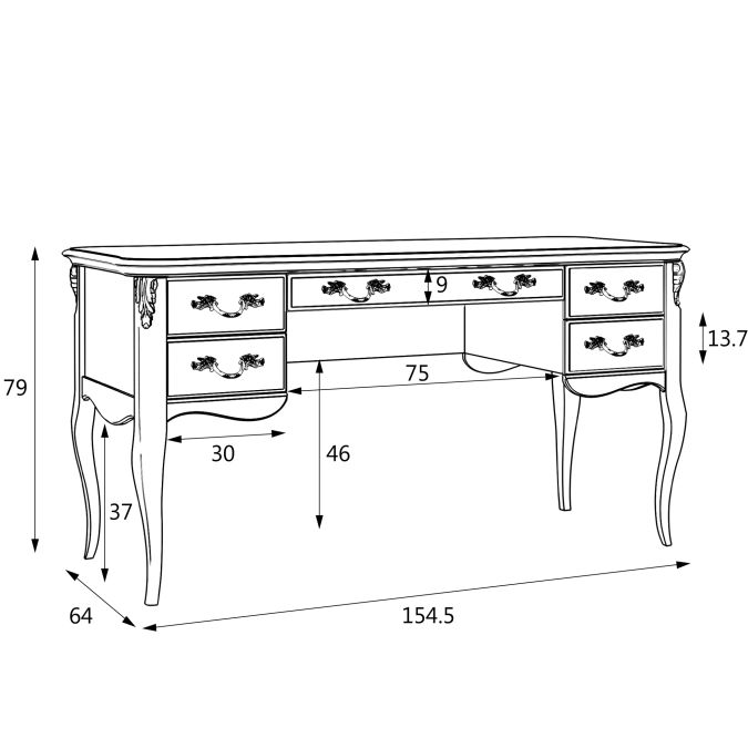 Фото Кабинетный стол широкий APs111L.2S-K04-S Atelier Home