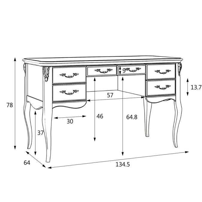 Фото Кабинетный стол пристенный S111M.1S-K00-S Silvery Rome