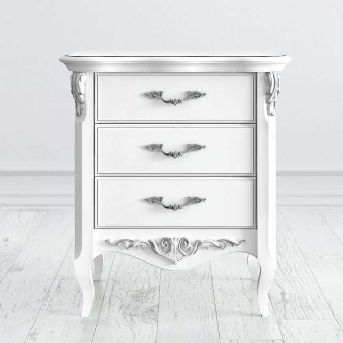 Фото Прикроватная тумба 3 ящика S117-K00-S Silvery Rome