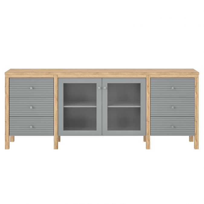 Фото Тумба ТВ Вояж 26 (2000) РЯ (серый 7042-антик 24)