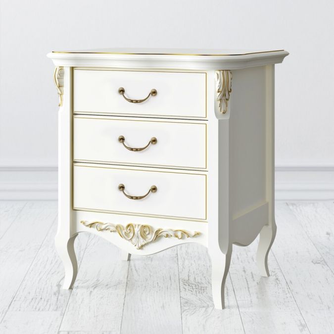 Фото Прикроватная тумба 3 ящика R117g Romantic Gold