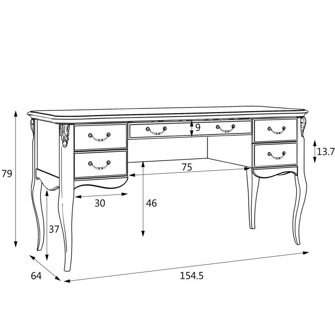 Фото Кабинетный стол широкий R111L.1S-K02 Romantic