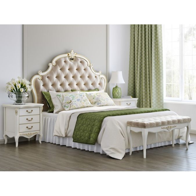 Фото Кровать с мягким изголовьем 180*200 R538-K02-G-B01 Romantic Gold