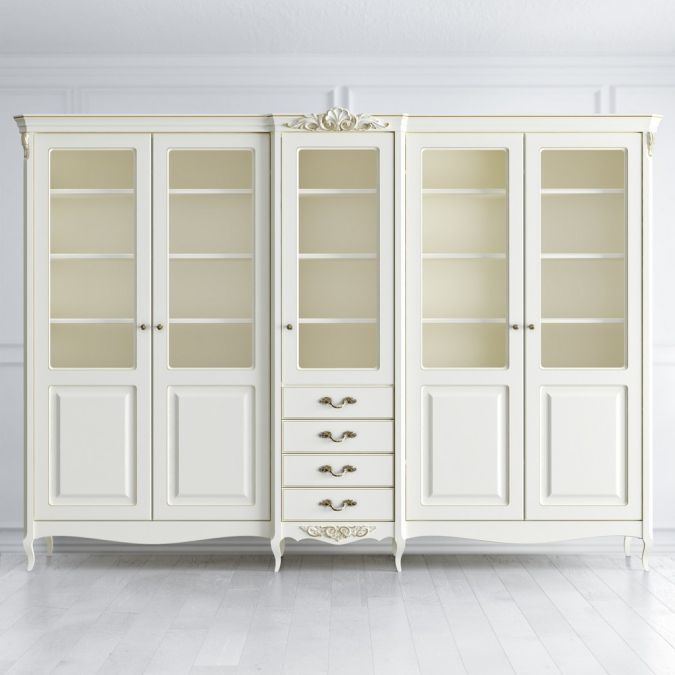 Фото Библиотека 5 дверей с ящиками APg185E-K02-G Atelier Gold