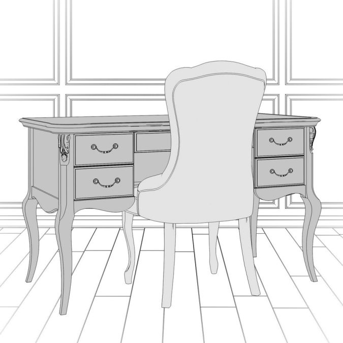 Фото Кабинетный стол пристенный R111M-K02 Romantic