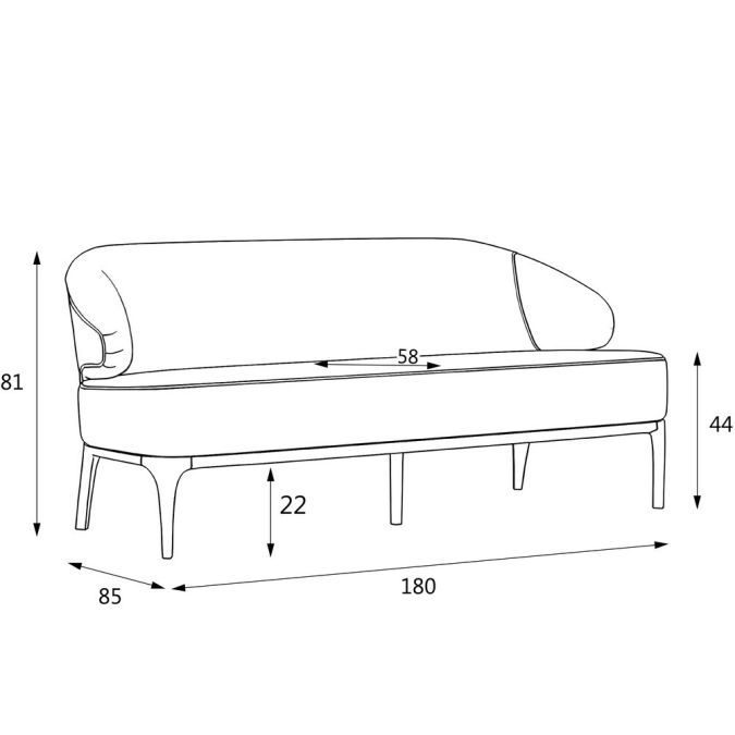 Фото Диван Napoli M18L-180-G-BeWe Primo gold