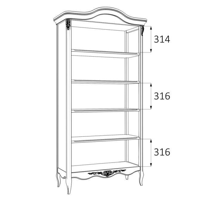 Фото Книжный шкаф G137-K02-G Голден Роуз