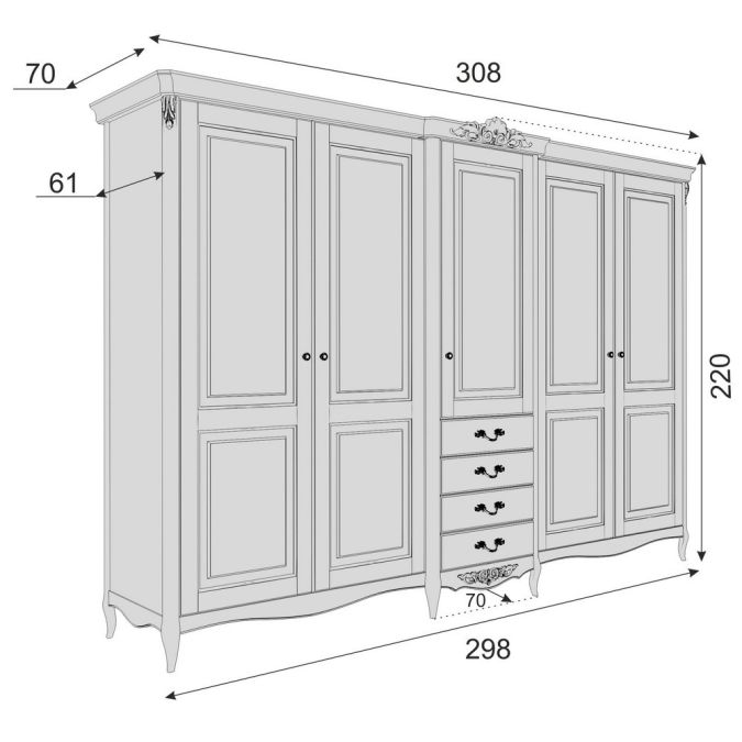 Фото Шкаф 5 дверей APs625E-K04-S Atelier Home