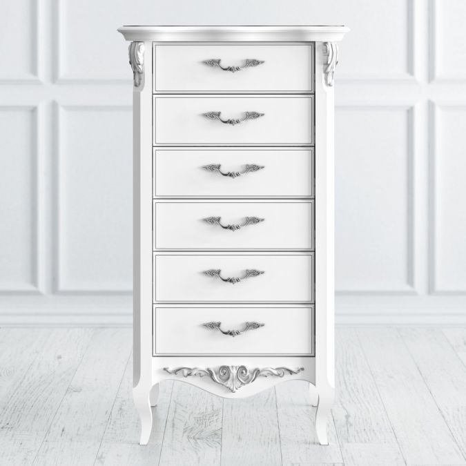 Фото Комод высокий 6 ящиков S108-K00-S Silvery Rome